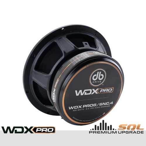 DB Drive WDXPRO8/6NC.4 6.5" 200W RMS Neo-Charged Pro Audio Midbass Speakers - 4 Ohm (Pair)