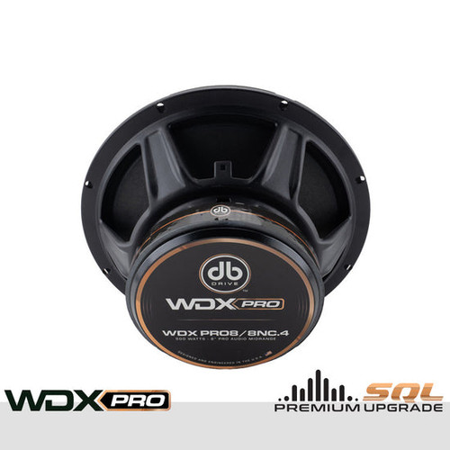 DB Drive WDXPRO8/8NC.4 8" 250W RMS Neo-Charged Pro Audio Midbass Speakers - 4 Ohm (Pair)