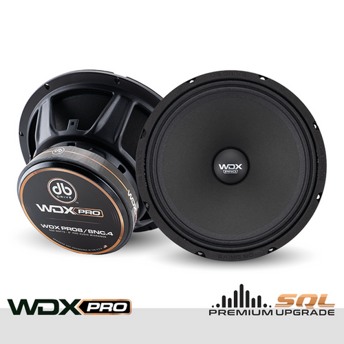 DB Drive WDXPRO8/8NC.4 8" 250W RMS Neo-Charged Pro Audio Midbass Speakers - 4 Ohm (Pair)