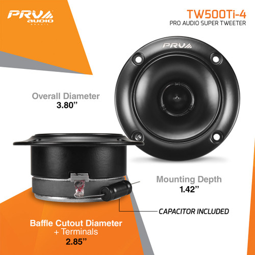 PRV Audio 6BUNDLE BULLET Two 6.5” Midrange Speakers with Two Shallow Super Tweeters
