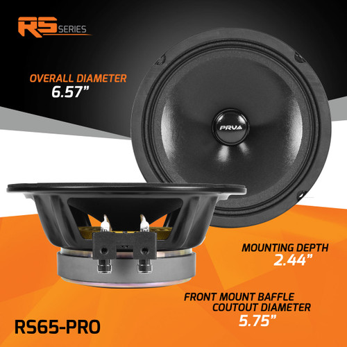 PRV Audio RS65-PRO 6.5" 100W RMS Full-Range Speakers - 4 Ohm (Pair)
