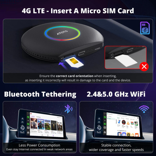 Atoto CB6 Wireless CarPlay Adapter (Wired to Wireless Converter)