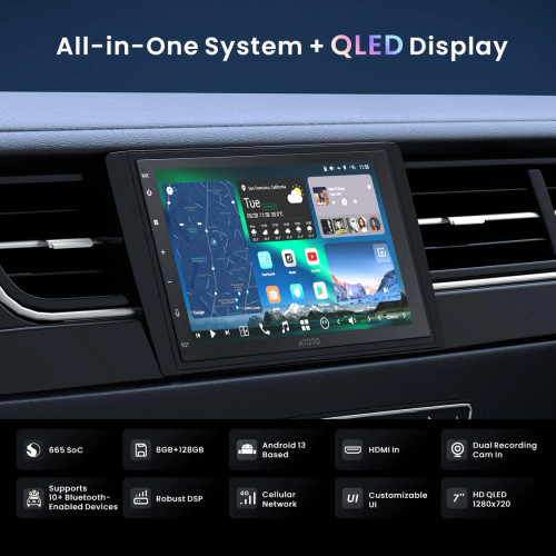 Atoto X10G2B7E 7" Double Din Car Stereo with Wireless Carplay & Android Auto