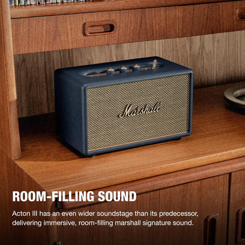 Marshall Acton III Compact Bluetooth Speaker - Midnight Blue