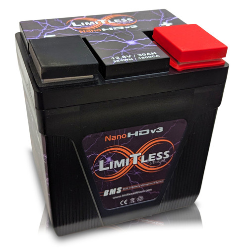 Limitless Lithium Nano HDv3 - 30AH Motorcycle / Powersports Battery