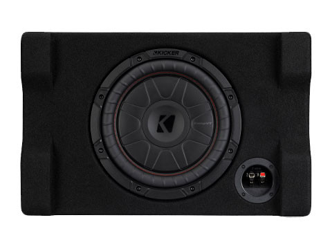 Kicker 52CVTDF102 Single 10" 375W RMS Downward-Firing Loaded Subwoofer Enclosure - 2 Ohm