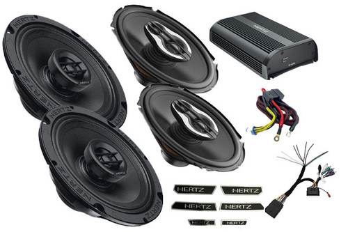 Hertz HD24H-SP3-A2B-BASE Sound Pack 3 for Select 2024+ Harley-Davidson Motorcycles with Base Audio Package includes Two 6.5" Speakers, Two 6"x9" Speakers A2B Module, and 4-Channel Amplifier