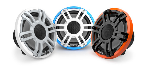 Hertz HMX 7.7 S-LD-G 7.7" 100W RMS Marine RGB LED Coaxial Speakers - 4 Ohm (Gray)