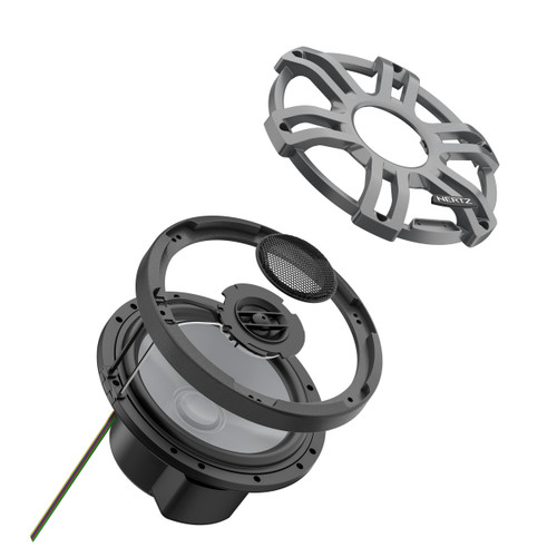 Hertz HMX 7.7 S-LD-G 7.7" 100W RMS Marine RGB LED Coaxial Speakers - 4 Ohm (Gray)