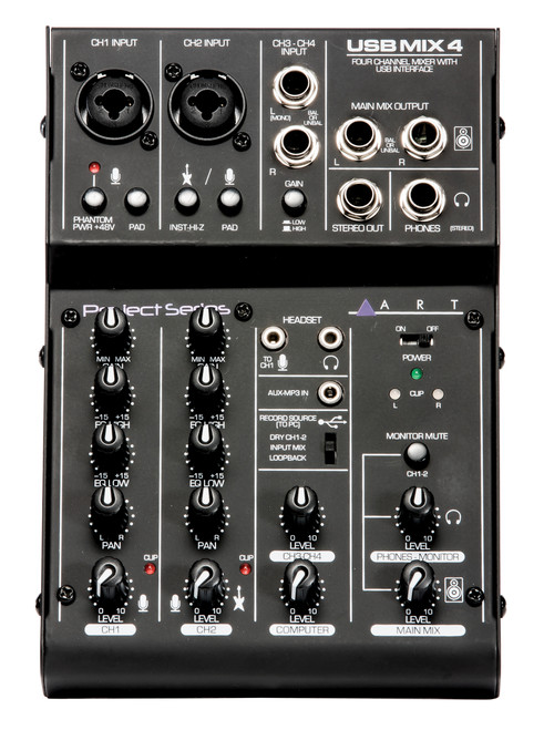 Art Pro Audio USBMIX4 4-Channel USB Recording Mixer