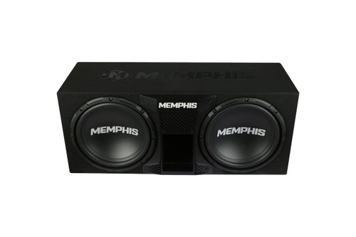 Memphis Audio SRXE12DP Street Reference Dual 12" 600W RMS Ported Loaded Subwoofer Enclosure with SRX600.1V Amplifier