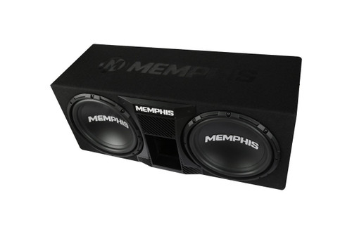 Memphis Audio SRXE12DP Street Reference Dual 12" 600W RMS Ported Loaded Subwoofer Enclosure with SRX600.1V Amplifier