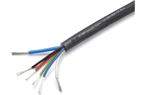Memphis Audio SW16LED120 16-Gauge Speaker Wire and 20-Gauge RGB LED Marine Grade Wire – 120ft