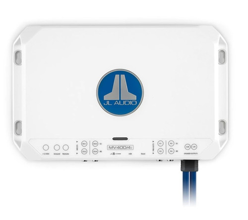 JL Audio MV400/4i MVi Series 4-Channel Marine Amplifier with DSP – 75W RMS x 4