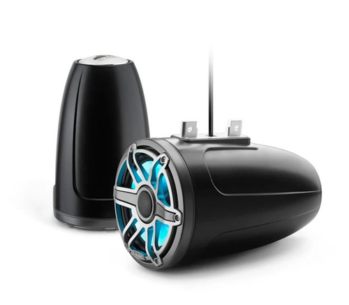 JL Audio M6-770ETXv3-Sb-S-GmTi-i M6 Series 7.7" 100W RMS Wakeboard Tower Speakers with RGB LED Lighting and Black Sport Grille 