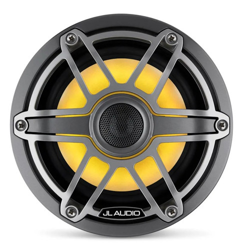 JL Audio M6-650X-S-GmTi-i M6 Series 6.5" 75W RMS Marine Speakers with LED Lights - Gunmetal Sport Grille 