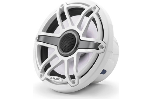 JL Audio M6-770x-S-GwGw-i M6 Series 7.7" 100W RMS Marine Speakers with RGB LED Lighting and White Sport Grille 