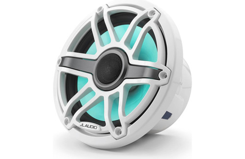 JL Audio M6-770x-S-GwGw-i M6 Series 7.7" 100W RMS Marine Speakers with RGB LED Lighting and White Sport Grille 