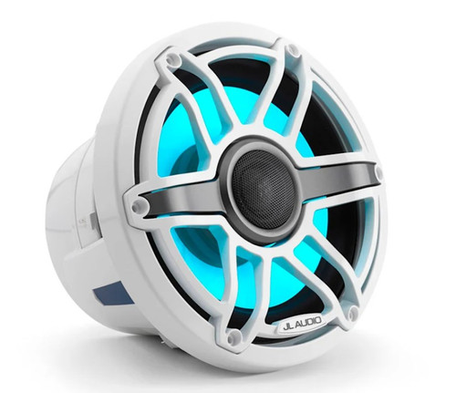JL Audio M6-880X-S-GwGw-i M6 Series 8.8" 125W RMS Marine Speakers with RGB LED Lighting and White Sport Grille