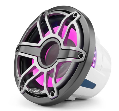 JL Audio M6-10IB-S-GmTi-i-4 M6 Series 10" 250W RMS Marine Subwoofer with RGB LED Lighting and Gunmetal Sport Grille 