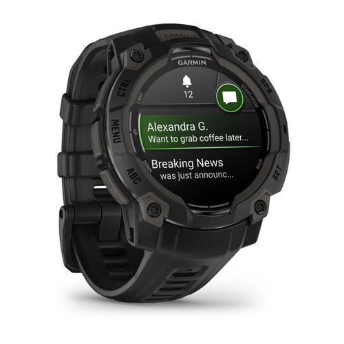 Garmin Instinct 3 Outdoor Recreation / Adventure Smartwatch – Black with Black Band