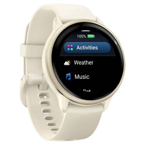 Garmin Vivoactive 6 Sports and Fitness Smartwatch – Lunar Gold with Bone Band