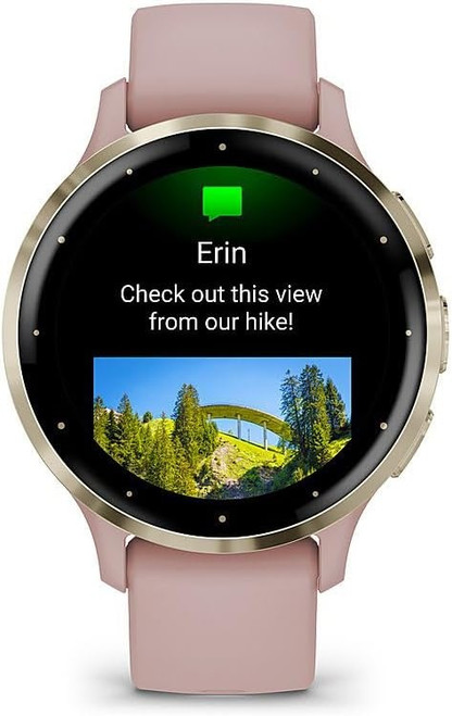 Garmin Venu 3S Fitness Smartwatch - Slate with Dust Rose Band