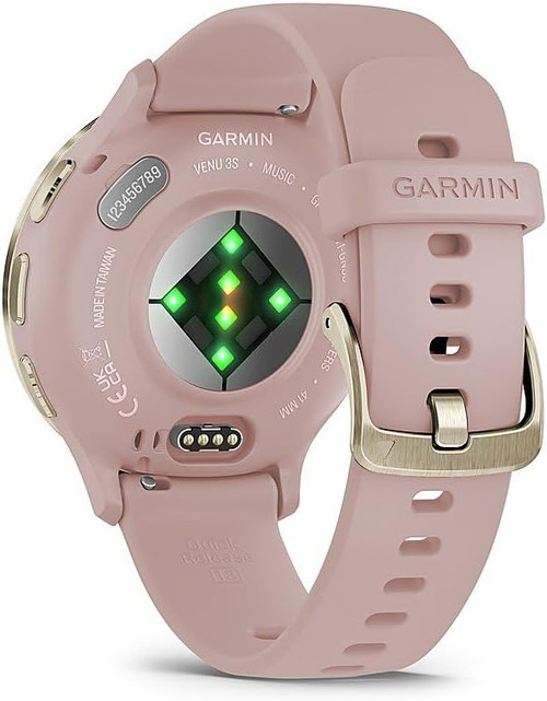 Garmin Venu 3S Fitness Smartwatch - Slate with Dust Rose Band