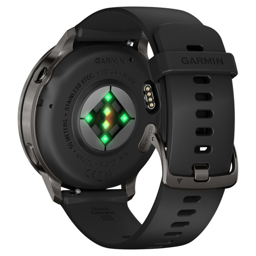 Garmin Venu 4 Sports & Fitness Smartwatch - Slate with Black Silicone Band
