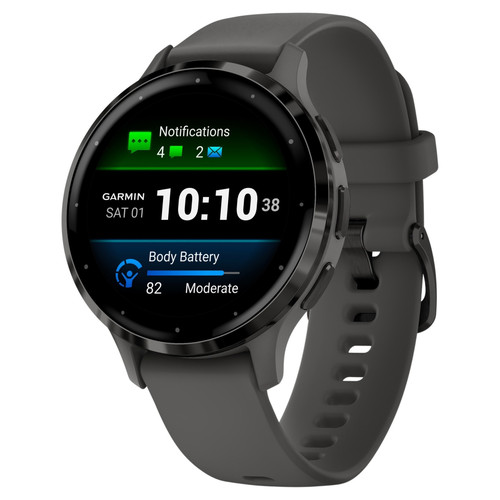 Garmin Venu 3S Fitness Smartwatch - Slate with Pebble Gray Band