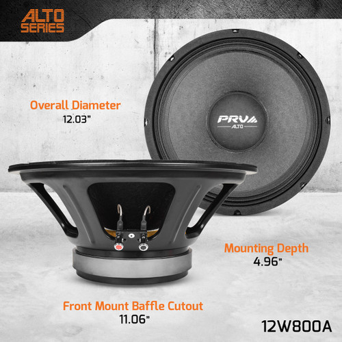 PRV Audio 12W800A 12" Alto Series Woofer - 8 Ohm