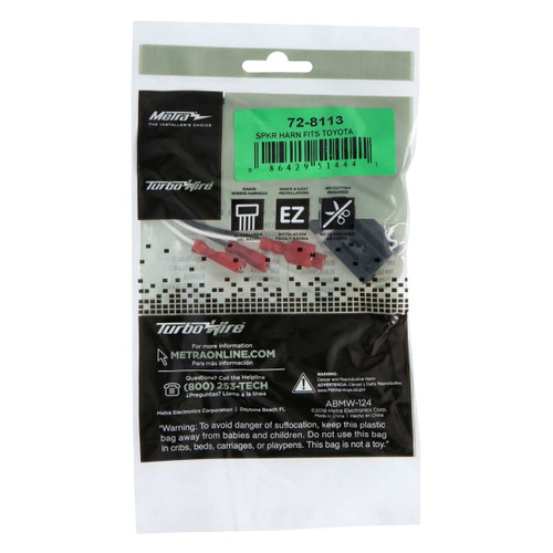 Metra 72-8113 Speaker Wiring Harness for Select 2013-2022 Toyota Vehicles