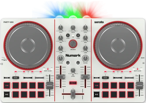 Numark Party Mix III Next Generation DJ Controller with Built-in Light Show - Cream