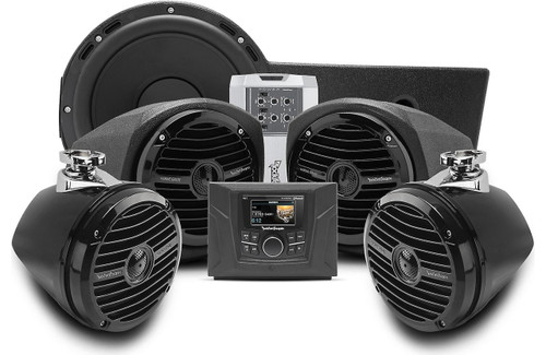 Rockford Fosgate GNRL-STAGE4 stereo, front speaker, subwoofer, & rear speaker kit for select General models