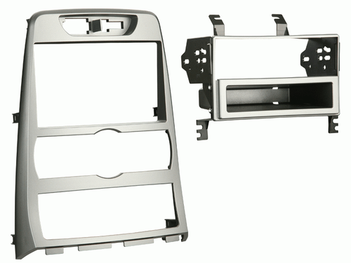Metra 99-7336S Single DIN Installation Dash Kit for 2010 Hyundai Genesis Coupe, Painted Silver to Match Factory Dash