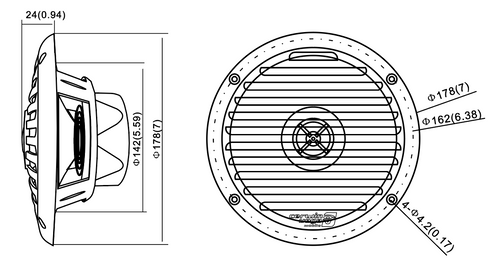 Cerwin Vega XM65W RPM XED 6.5" 30W RMS 2-Way Marine Grade Coaxial Speakers - White