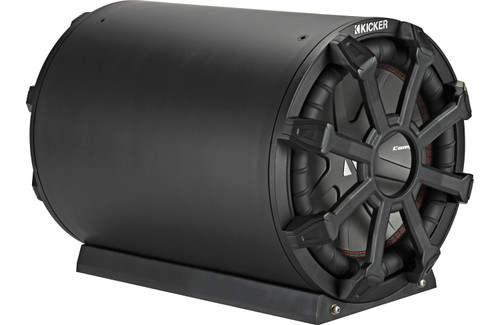 Kicker 46CWTB104 Weather-Proof Sealed Tube Enclosure with One 10" 4-ohm Subwoofer and 10" Passive Speaker