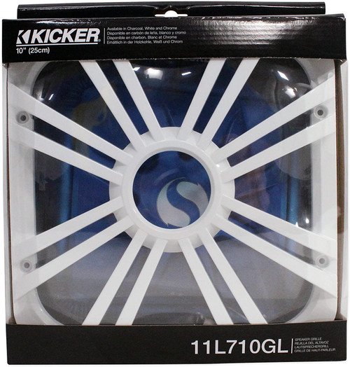 Kicker 11L710GLW 10" White Grille w/LED for SoloBaric Subwoofer+Rockmat