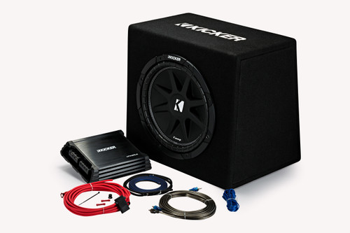 Kicker 44KKP212 2x60W RMS Amplifier 12" Sub in Vented Enclosure and Wiring Kit