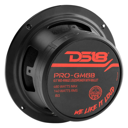 DS18 PRO-GM6B 6.5" 140W RMS Midrange Speaker with Bullet - 8 Ohm