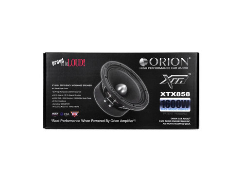 Orion XTX858 8" 400W RMS Midrange Speakers - 8 Ohm (Pair)