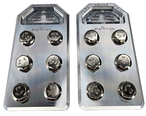 Sky High Car Audio Flat 6 Post Style Battery Terminals - Aluminum (Pair)