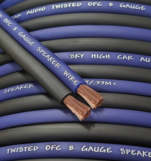 Sky High Car Audio 8 Gauge OFC Speaker Wire - Per Foot 