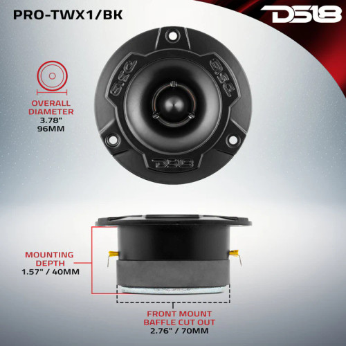 DS18 PRO-X6.4BMPK 6.5" 250W RMS Midrange Speakers with Tweeters Package