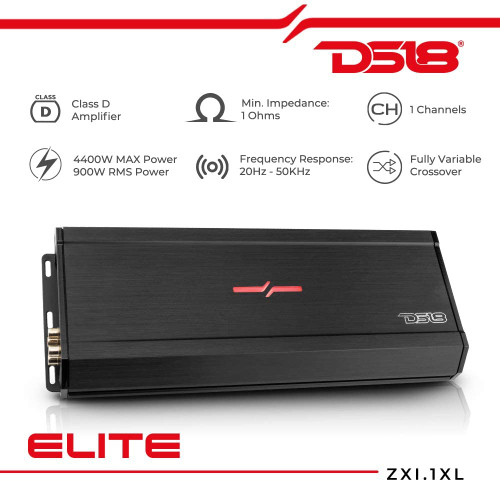 DS18 ZXI.1XL ELITE 1-Channel Class D Amplifier 2200 Watts RMS
