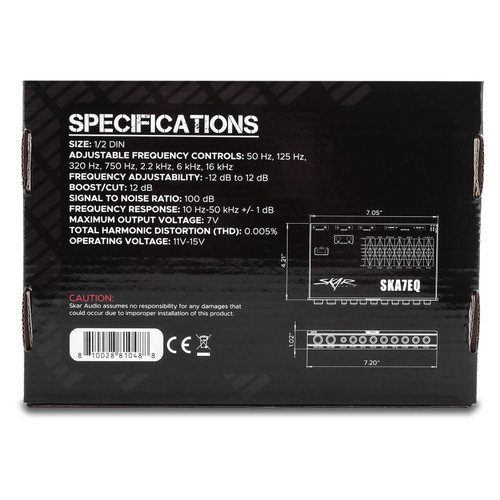 Skar Audio SKA7EQ 7 Band 1/2 DIN Pre-Amp Car Audio Graphic Equalizer