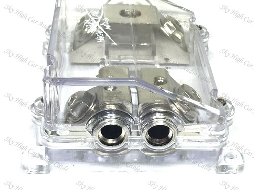 Sky High Car Audio (1) 1/0 to (2) 4 GA Waterproof ANL Fused Distribution Block Dual ANL Fuse Holder