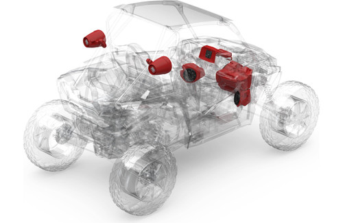 Rockford Fosgate RZR14-STG4 PMX-2 800 Watt Front Color Optix Speaker Subwoofer & Rear Speaker Kit for Select Polaris RZR Models