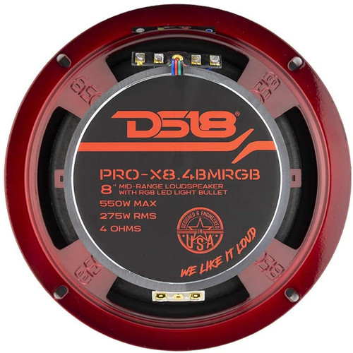 DS18 PRO-X8.4BMRGB 8" Mid-Range Loudspeaker with RGB Light Bullet 275W RMS - 4 Ohm