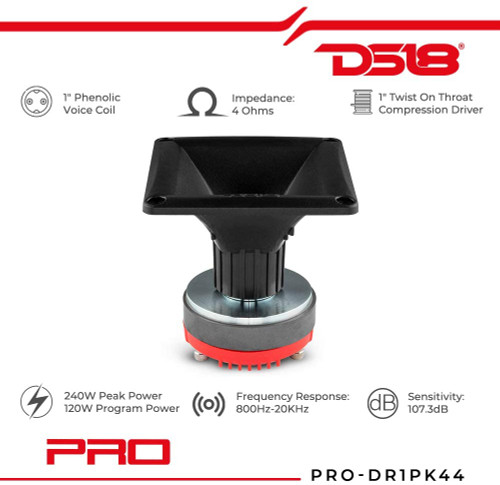 DS18 PRO-DR1PK44 1" Driver + Horn Kit - 8 Ohm